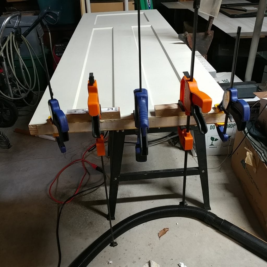 door clamped