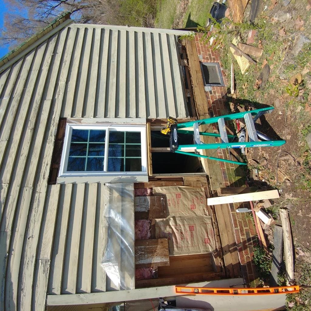 guest house siding removed