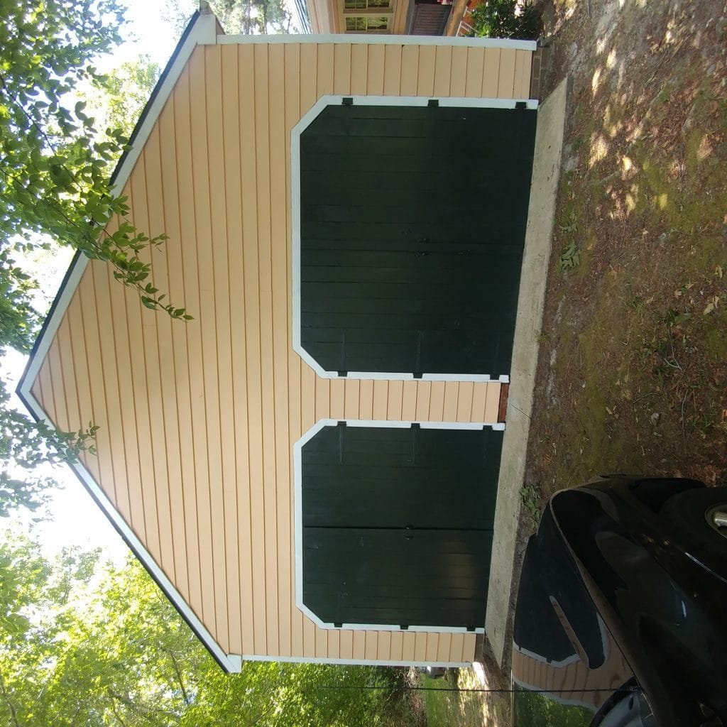 garage front after paint