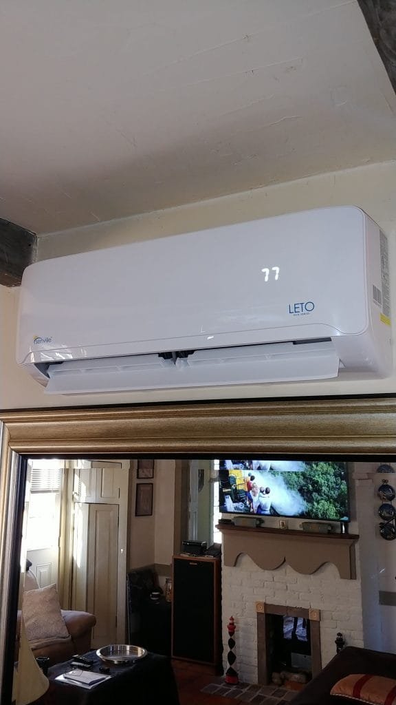 heat pump on wall