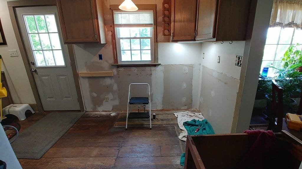 removed base cabinets