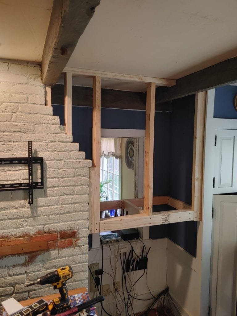 new wall framing started