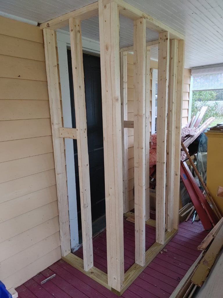 Bump-out for washer where door was