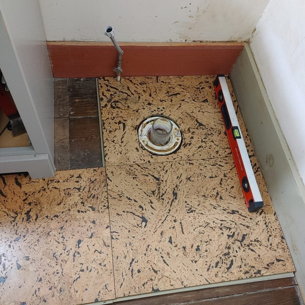 Old Toilet removed New flooring going down