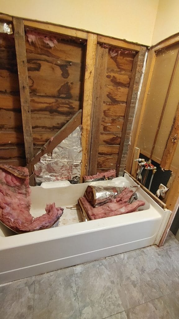 Old tub walls removed