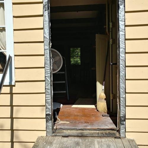 den door removed outside view