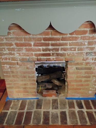 den fireplace before