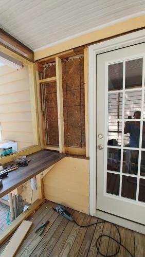 outside with new door