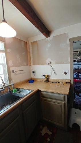 Old cabinets removed