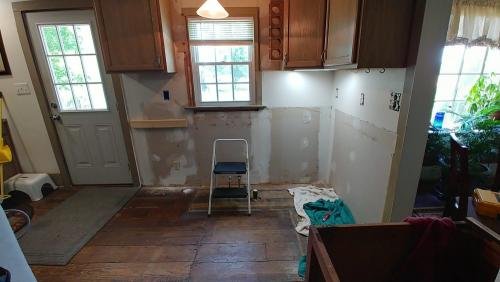 removed base cabinets