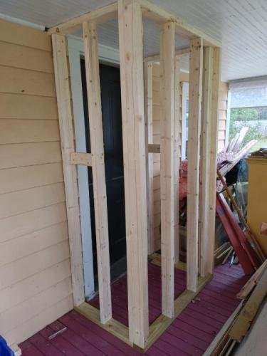 Bump-out for washer where door was