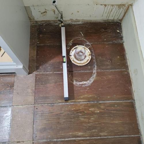 Toilet removed floor not level