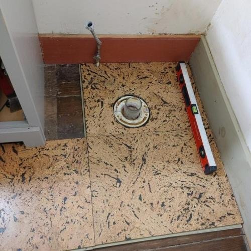 Old Toilet removed New flooring going down