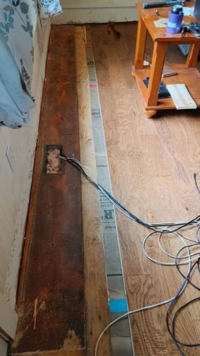 The last of the old floor
