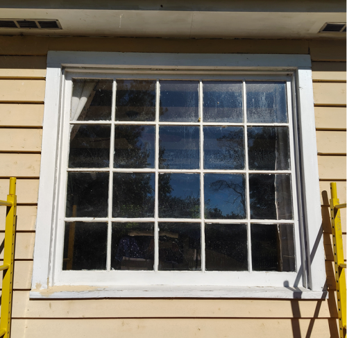 Old window outside view