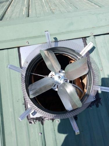 attic fan install top view
