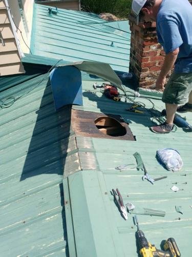 attic fan install progress